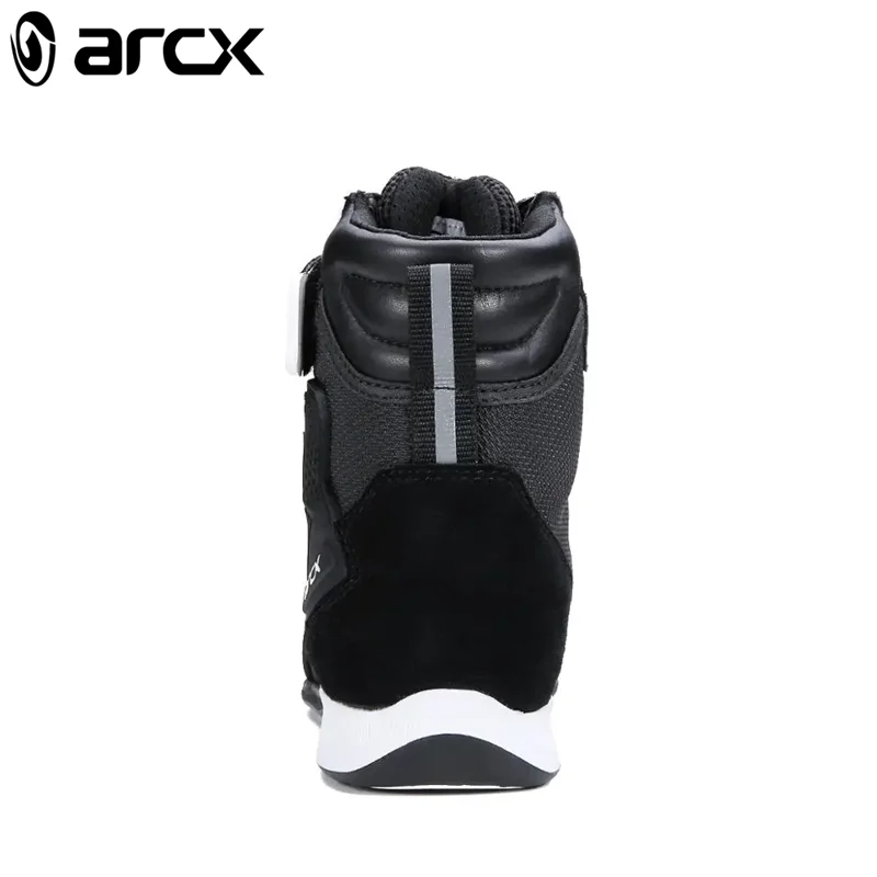 ARCX-Botas de proteção para motocicletas, botão respirável masculino, equipamento de equitação durável anti-queda, sapatos pretos, design de ajuste,