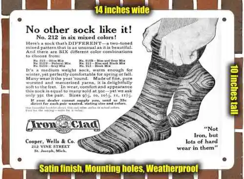 Metal Sign - 1911 Ironclad Mixed Color Socks- 10x14 inches