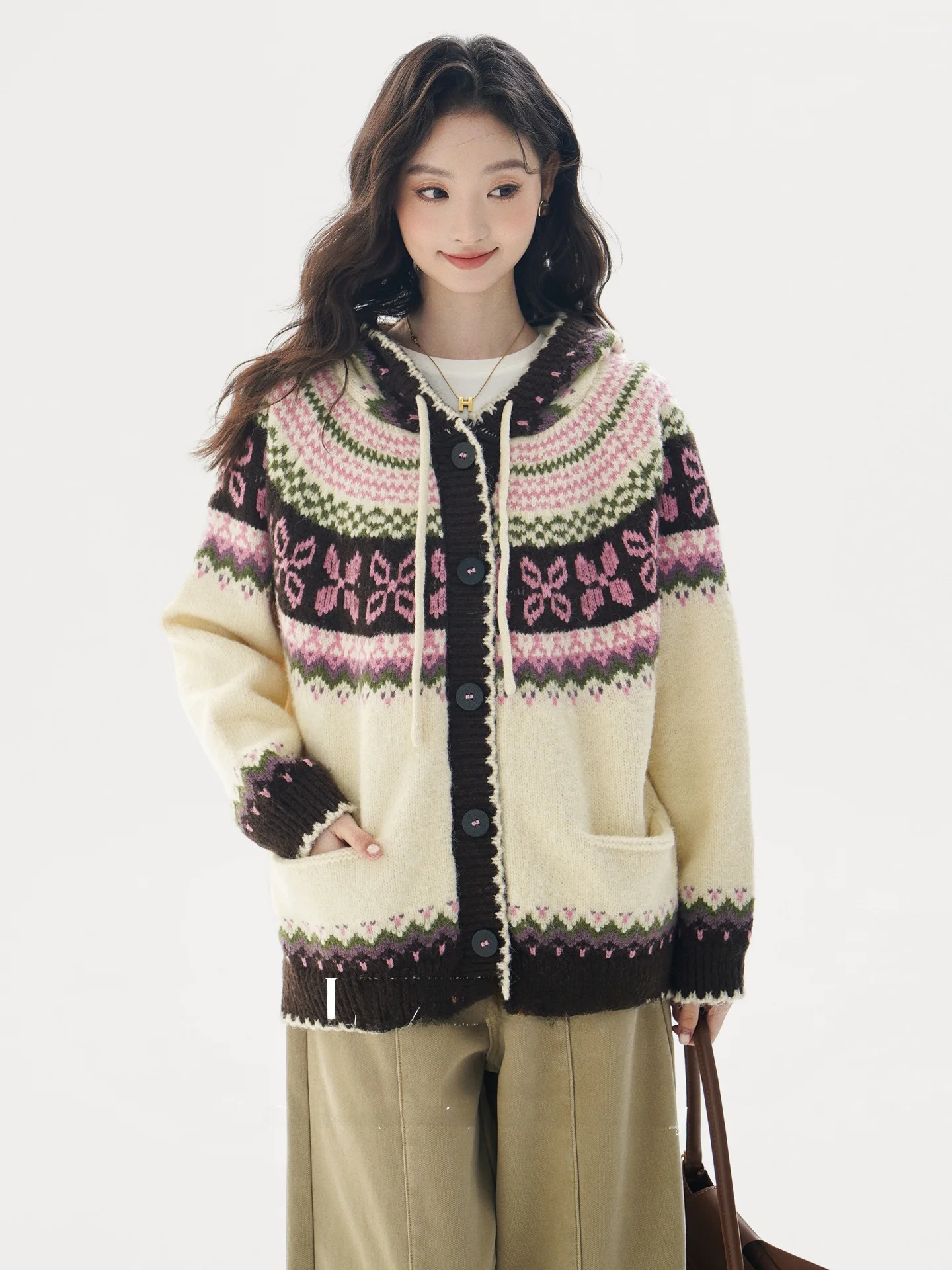 

LUXIXIAO Women's Knitted Hoodie Coat Single Button Design College Sle Winter Warm Thiened Casual Long Sve Top