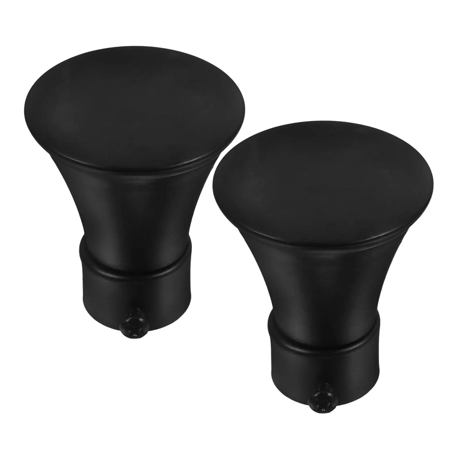 

2Pcs Curtain Finials 28mm Black Curtain Rod Finials Ends Only Iron Decorative Heads Black Coating Anti Rust Suitable for Bedroom