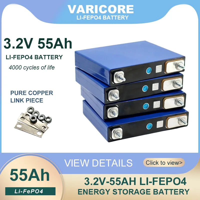 VariCore 3.2V 55Ah LiFePO4 bateria fosforan litowo-żelazowy do 4s 12V 24V 3C motocykl samochodowy silnik baterie modyfikacja M6 Stud