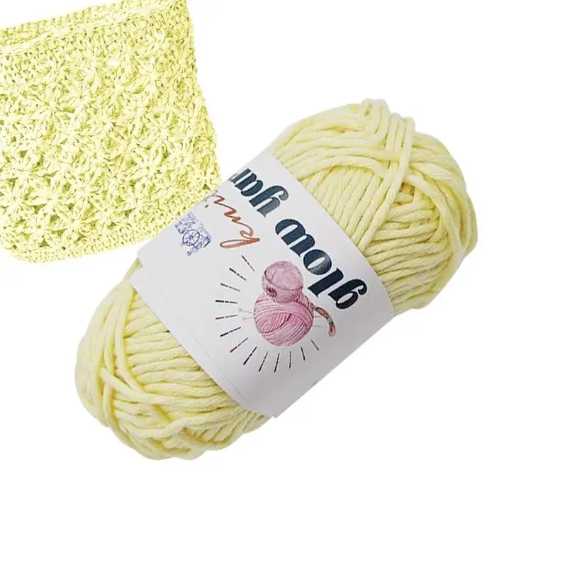 Glow In The Dark Yarns Luminous Sewing Yarn For Crochet Soft DIY Polyester Handcraft Yards For Making Hats Scarves Shoes