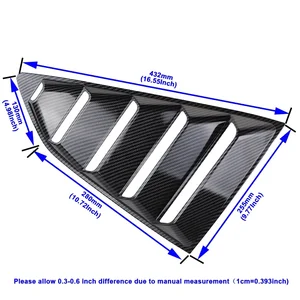 Pensionsfenster Lob, Sonnenschatten, hell schwarze Kohlefaser, Spoiler-Panel für Chevrolet Chevy Camaro 2016-2022, 2 Stk pro Set geeignet 8 Hauptverkäufe Camaro Louver - №6