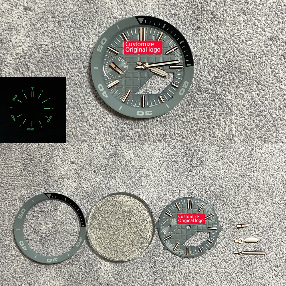 Casioak offshore GA2100 GA2110 mod kits dial set face 4 in 1 marker rings watch hand Sapphire lumious lume