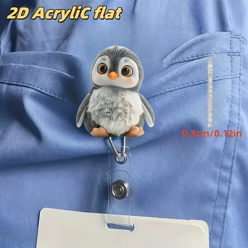 قطعة واحدة من بكرة شارة القط اللطيفة القابلة للسحب للممرضات - حامل معرف أكريليك متين، اللوازم المدرسية الاختيارية للممرضات/الطلاب #4