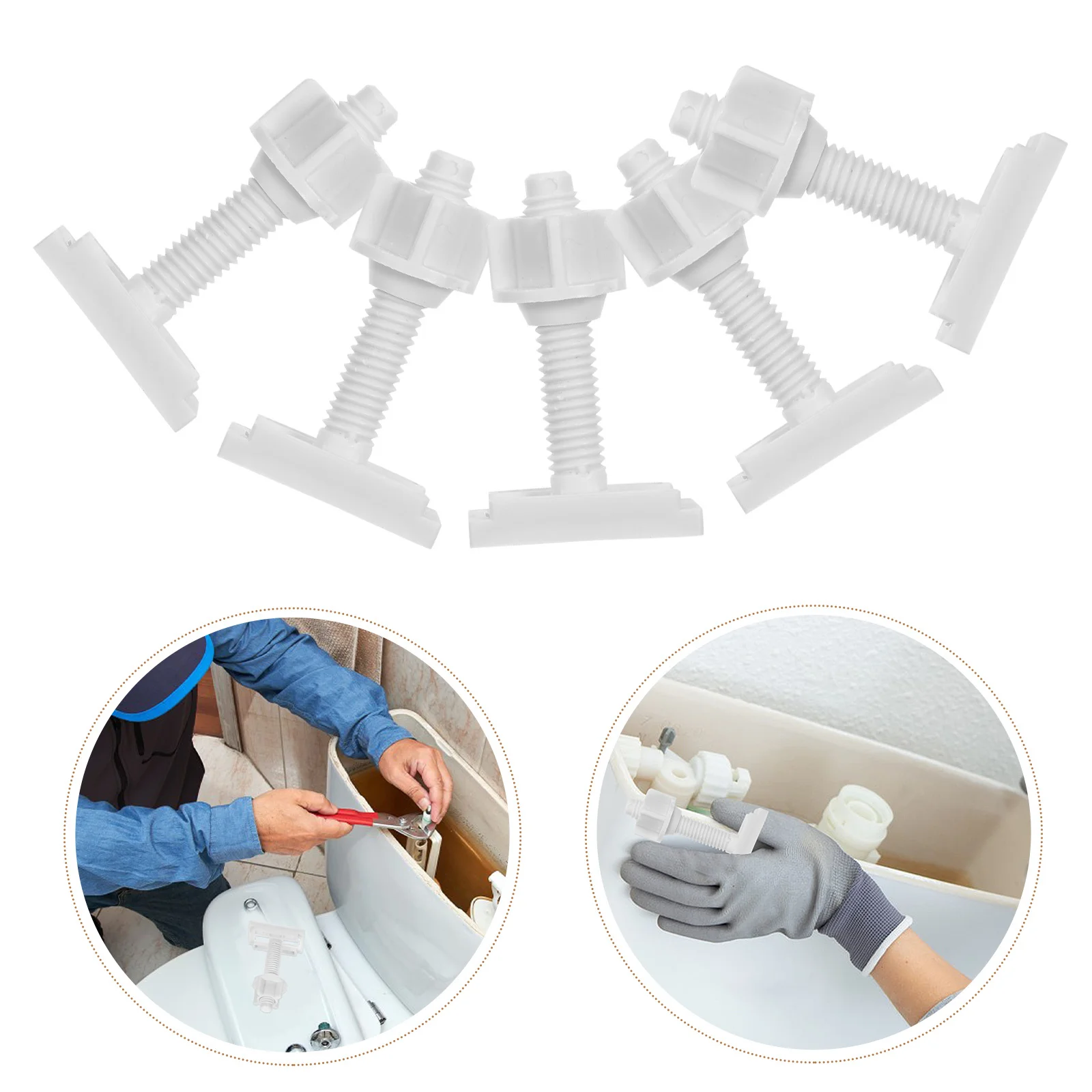 

10Sets Universal Toilet Seat Fixing Bolts Kit High Strength Screws Replacement Fixer for Secure Stable Toilet Seat Installation