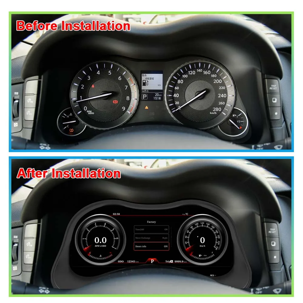 

Car Digital Dashboard Instrument Cluster Auto Meter Speedometer Panel For Infiniti Q70 QX80