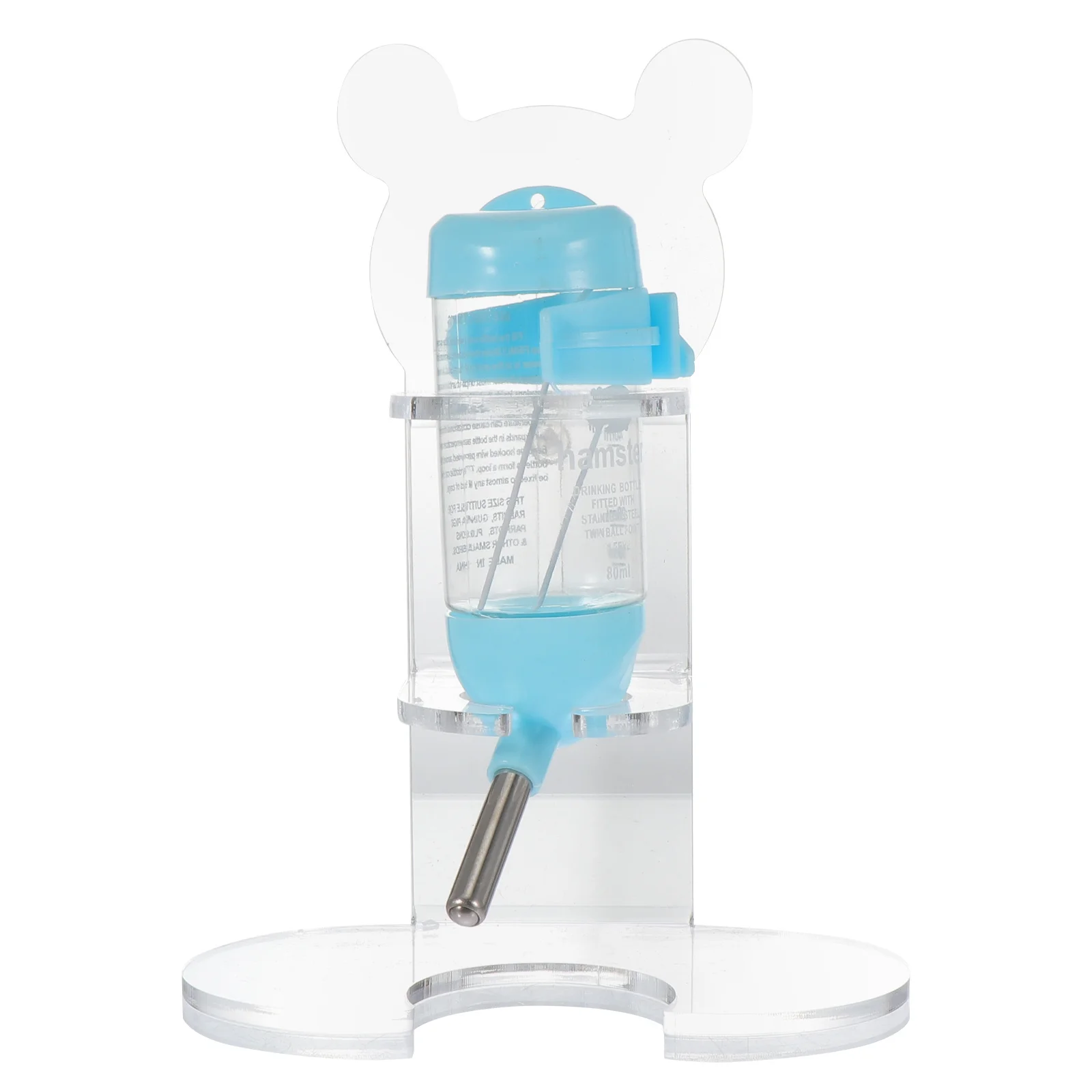 

1 set Pet Drinking Feeder Acrylic Bottle Holder Transparent Water Feeding Tool For Hamster Rabbit Cage Accessories Leak Proof