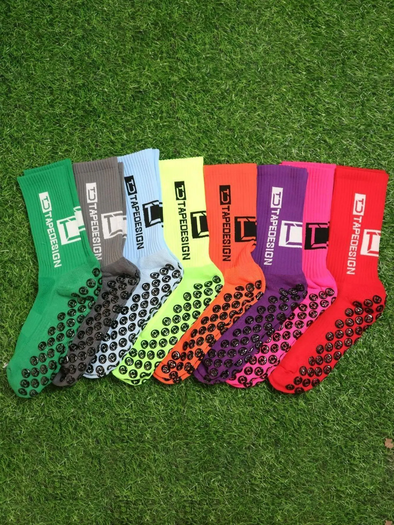 6 pairs of football socks, men\'s and women\'s mid length anti slip training socks, thickened professional sports socks