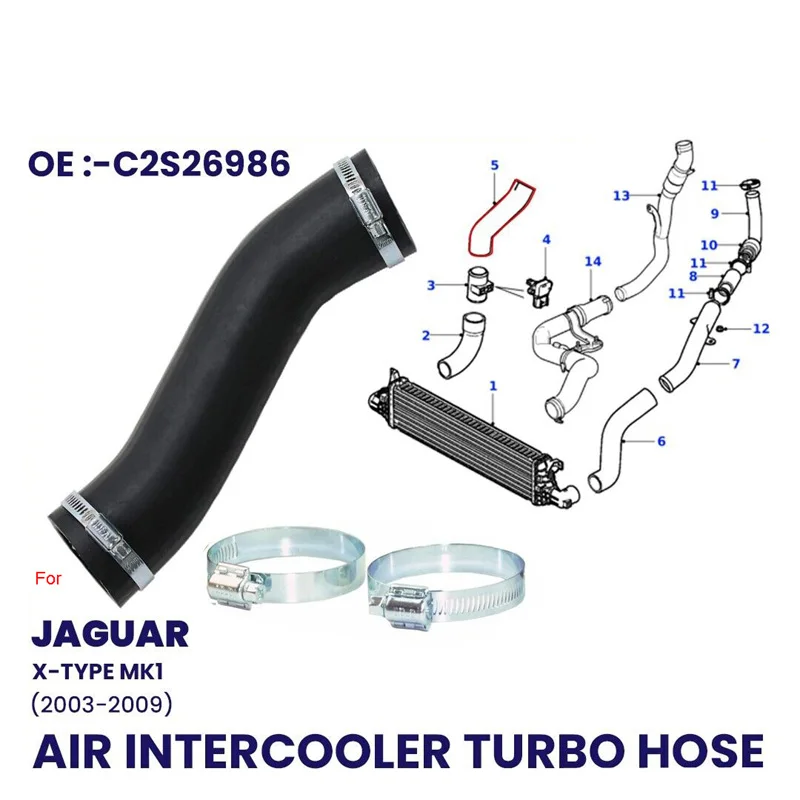 

INTERCOOLER TURBO BOOST HOSE PIPE FOR JAGUAR X-TYPE 2.0D 2.2D 2003-2009 C2S26986