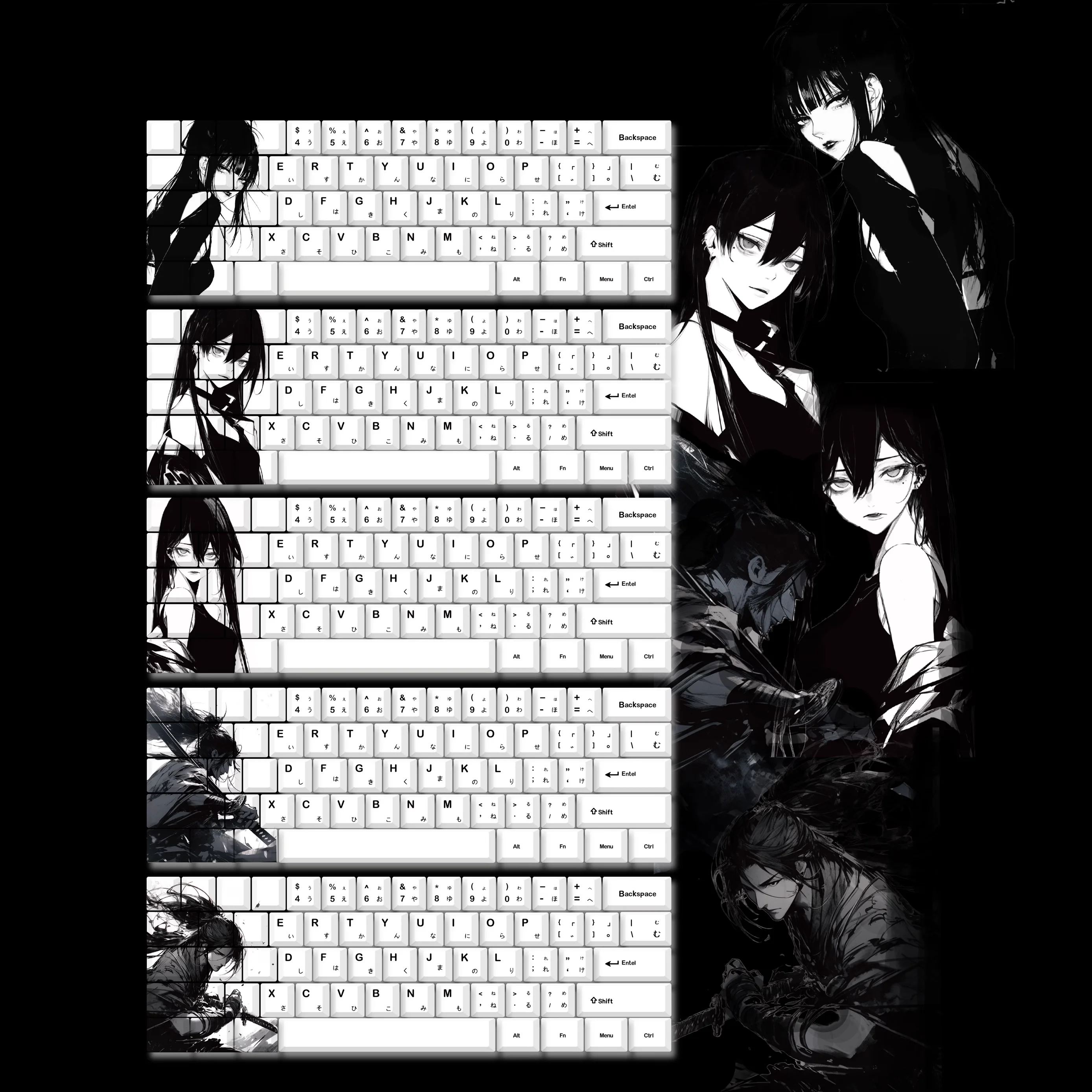 129 keys Minimalist White Anime Japanese Keycaps PBT Cherry Profile Keycap For Mx switch Mechanical Keyboard Dye-Sub ISO Enter