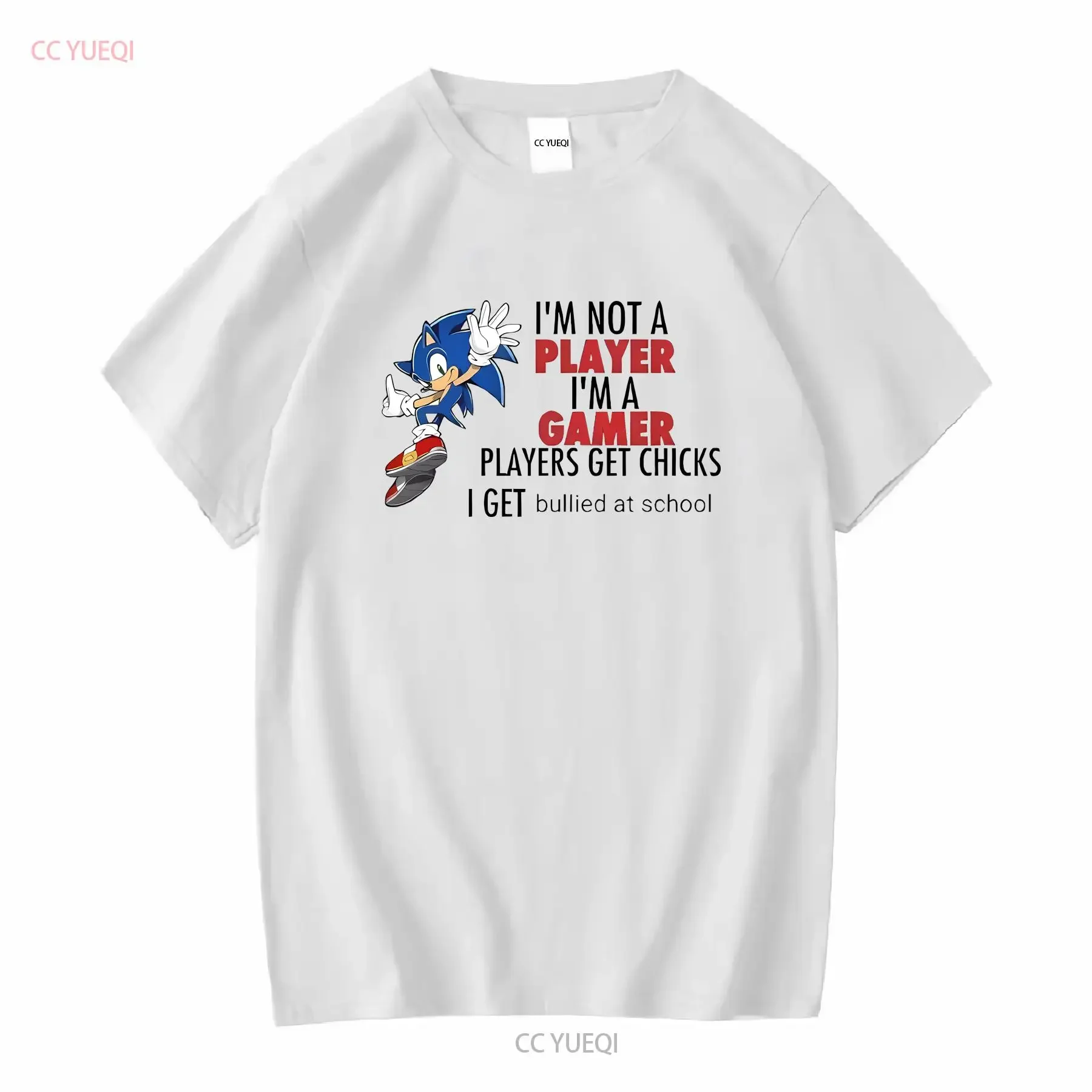I'm Not A Player Gamer Players Get Chicks I Bullied At School Meme shirt Funny T long or short sleeves vintage Washed fashion