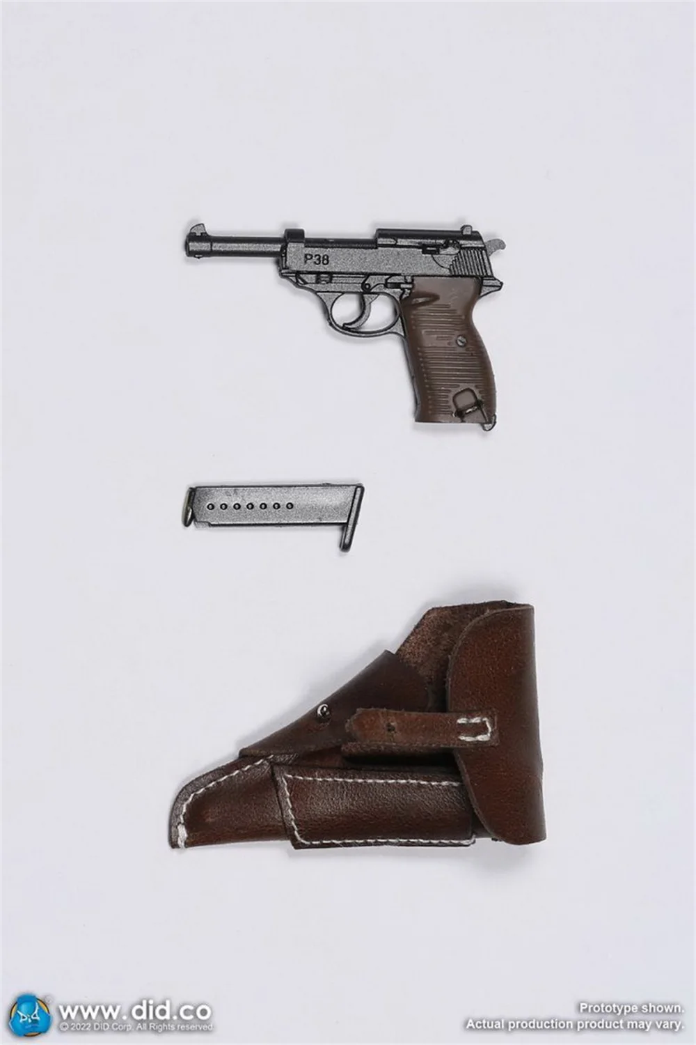 

DID D80159 1/6 WWII Series Infantry Lieutenant Father and Brother Winter Soldier Battle Pistol P38 Leather Holster Model For DIY