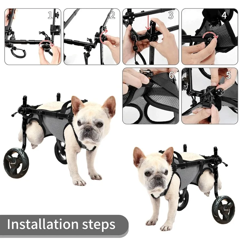 

Disability Dog Wheelchair Dog Hind Legs Bracket Cat Dog Injured And Weak Rehabilitation Aid Car Adjustable Pet Walk Booster