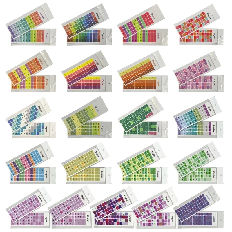 2pcs Universal Colorful English Keyboard Stickers Quality PVC Keyboard Stickers Personalize Your Keyboard