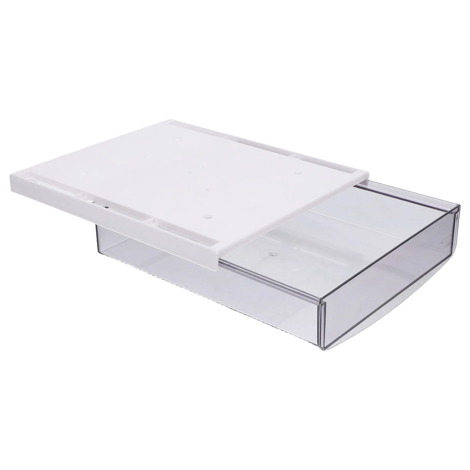 

Self Adhesive Under Desk Storage Box Semi Transparent Hidden Slide Out Drawer Office Desk Organizer Stationery Organizer