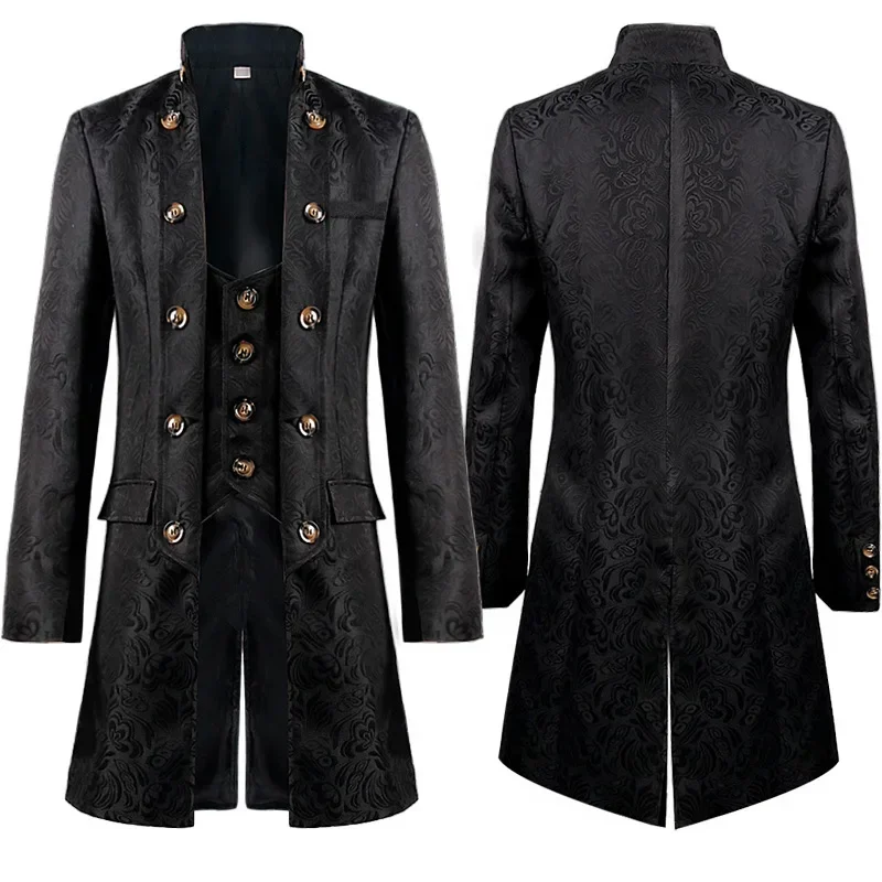 

Medieval Cosplay Costume Renaissance Formal Tuxedo Coats2025 Fashion Steampunk Men's Retro Overcoat Gothic Victorian Tailcoat