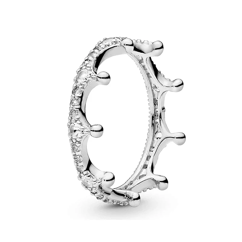 Anillo de Plata de Ley 925 con forma de gota de agua para mujer, joyería exquisita clásica, corona de lujo, sol, luna, regalo de joyería de moda