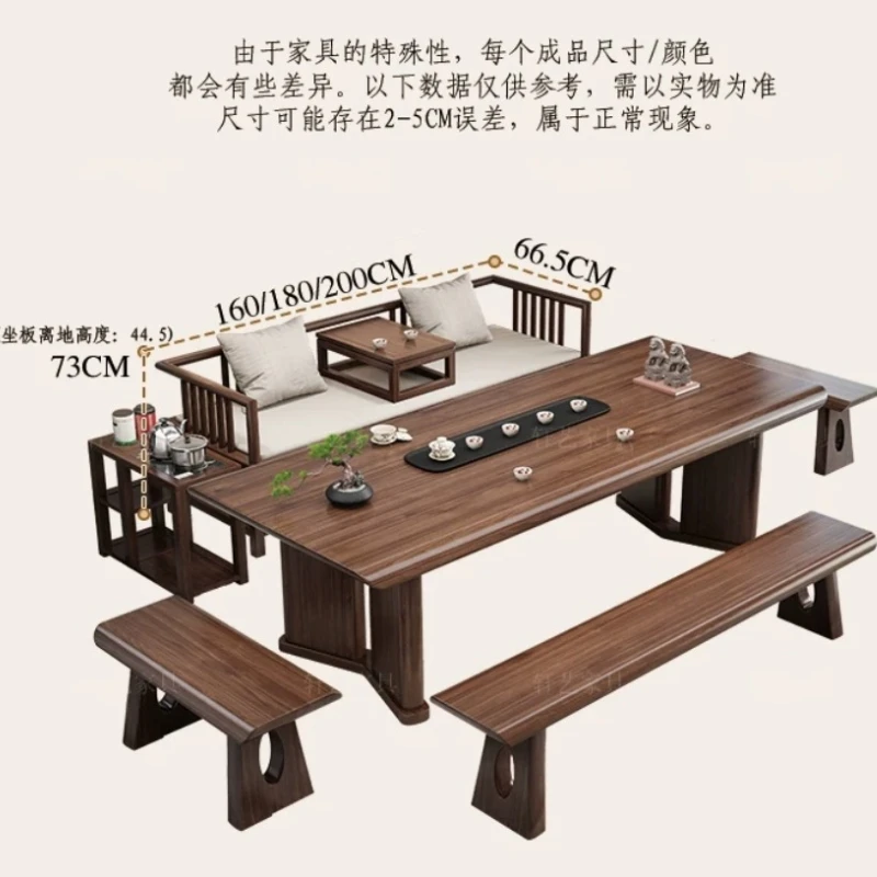 

Z14- solid wood large board tea table and chair combination office home coffee table sofa dual-purpose tea table