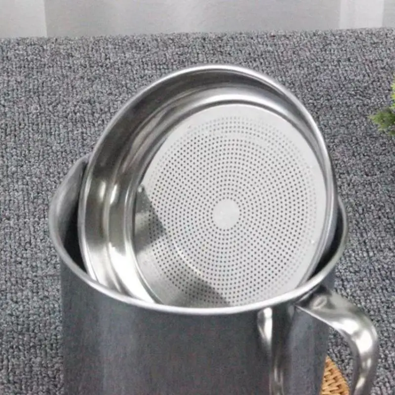 Bacon Grease Container Kitchen Oil Container Can with Strainer for Store Meat Frying Oil and Cooking Grease Storage