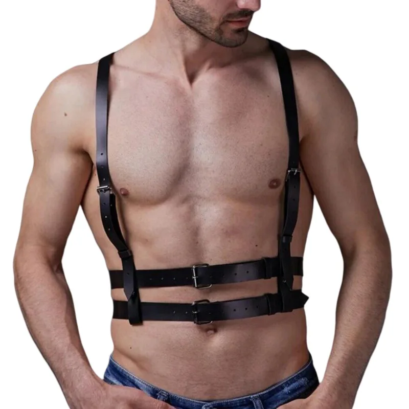 

Fashion Chest Harness Belts Suspenders for Men Punk Rock Leather Body Straps Gothic Gay Clothing Street Style Accessories