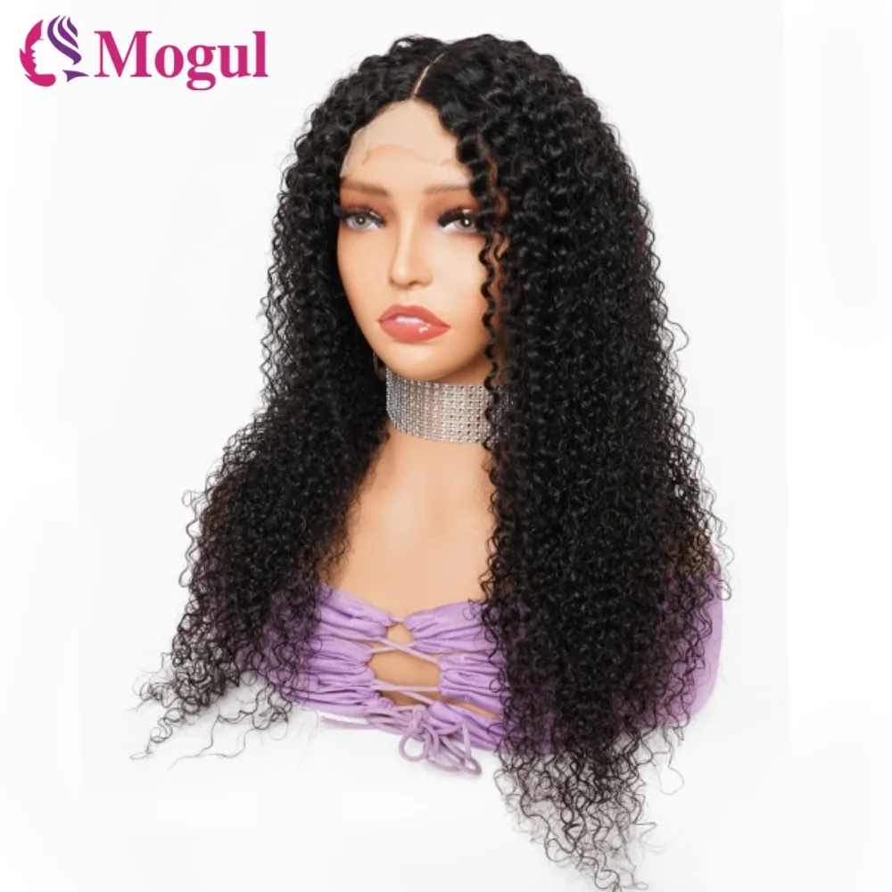 180% Density Jerry Curly 13x4 Lace Front Wig Free Middle Part  Pre-Plucked 4x4 Lace Closure Wig Remy Human Hair Wigs For Women