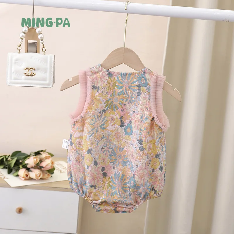 New Starting Point Baby Clothes Summer Romper Sleeveless Crawling Suit Girl Baby Chinese Style Hanfu Summer Bodysuit Trend