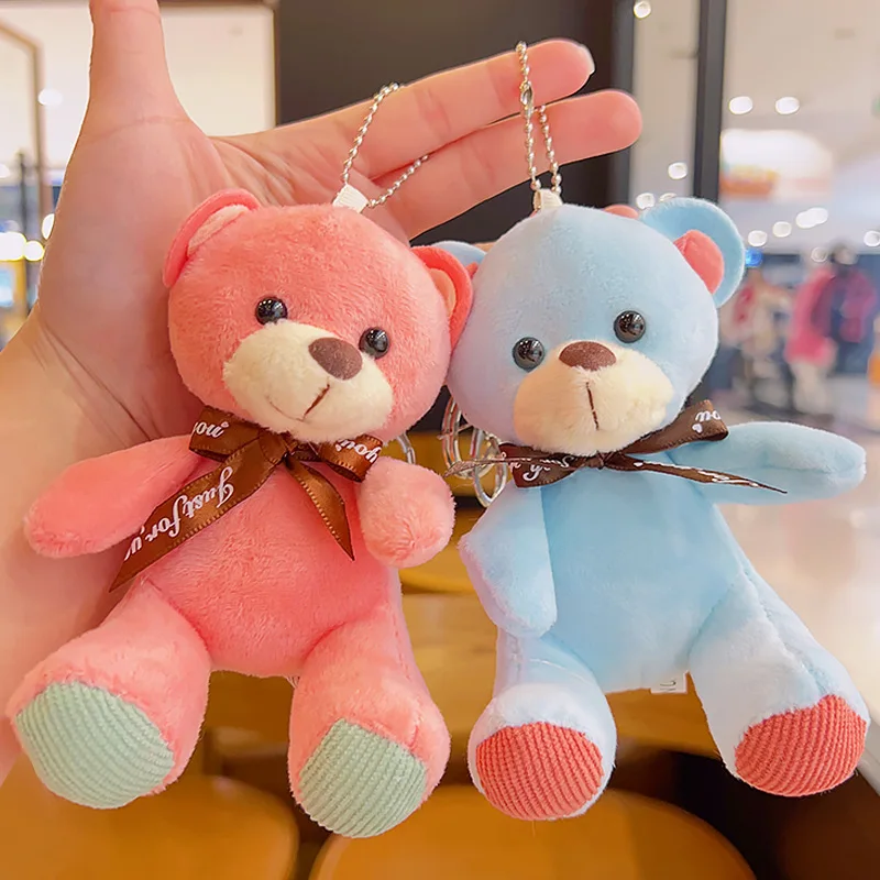 new Cute Delicate couple bear plush keychain  lifelike soft  pendant funny decorate fashione boutique birthday weddin sweet gift