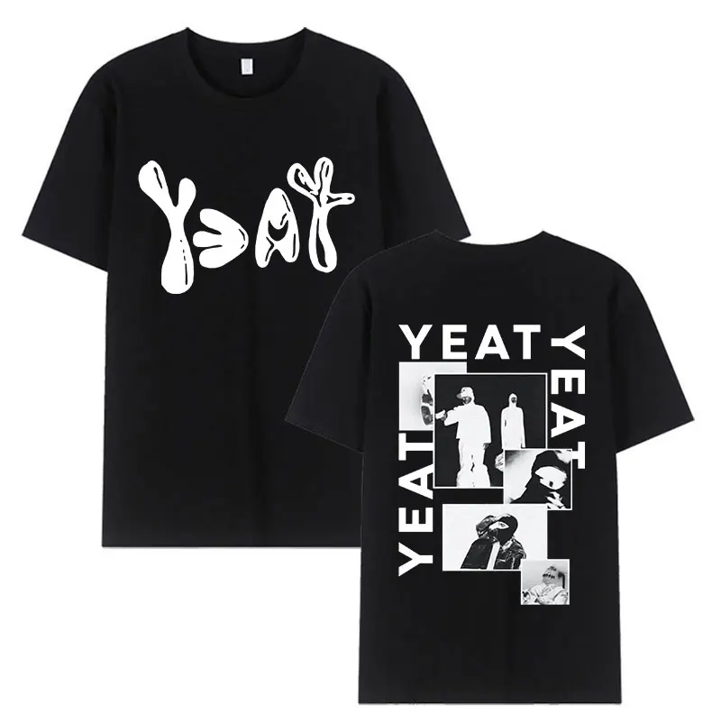 Rapper Yeat Lyfestyle Vintage Graphic T Shirts Men's Hip Hop Fashion Short Sleeve T-shirt 100% Cotton Oversized Tees Streetwear