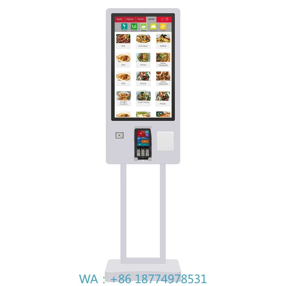 POS System Touch Screen Self-service Payment Kiosk  for Fasr Food Self-Service Restaurant Order & Payment