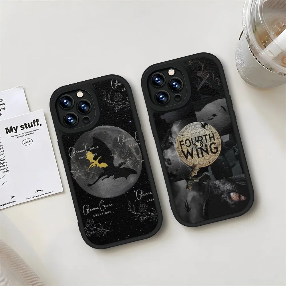 F-רביעי כנף טלפון כנף רביעית שחור ל-iphone 15 11 14 13 12 pro max מיני xr 8 פלוס s2020 כיסוי מרקם סיליקון רך