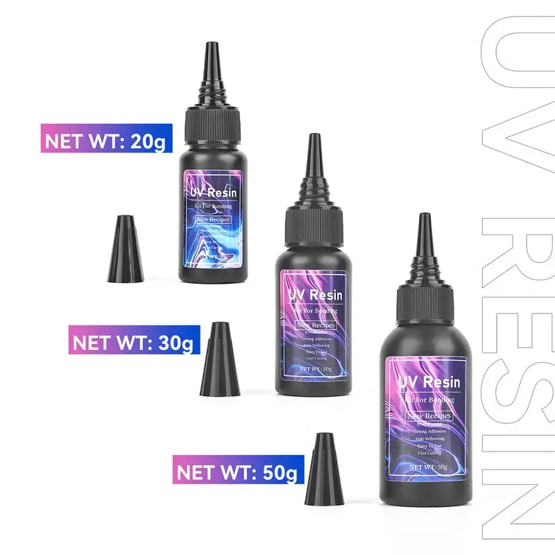 20/30/50g UV Resin Glue Quick-Drying Resin Glue Transparent Fast Curing For Bonding Glass Metal Wood DIY Epoxy Jewelry Making