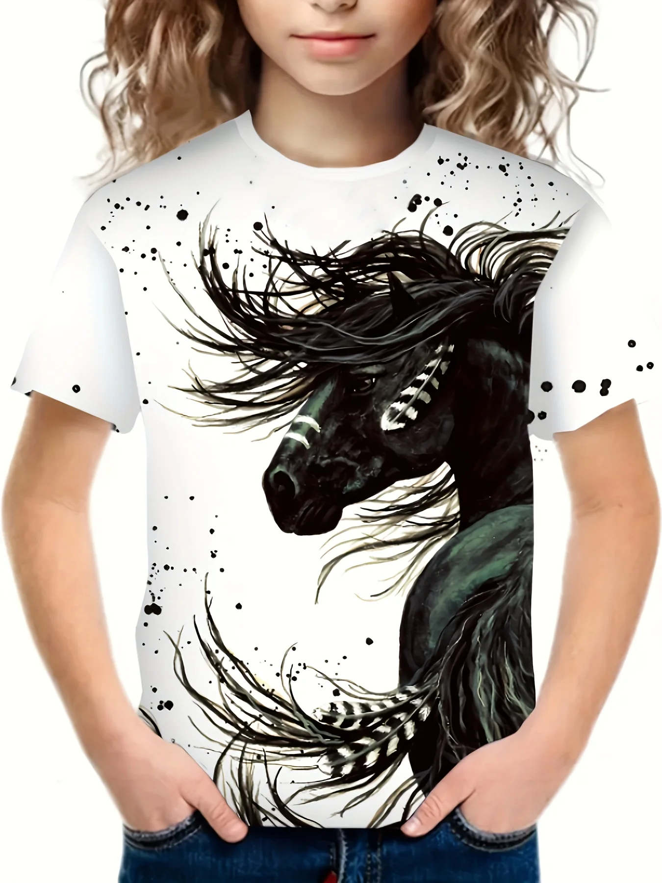 Maglietta per bambini stampata in 3D cavallo per ragazzi ragazze Tees top Summer Fashion Cartoon Casual Boy Girl T-Shirt abbigliamento per bambini Unisex