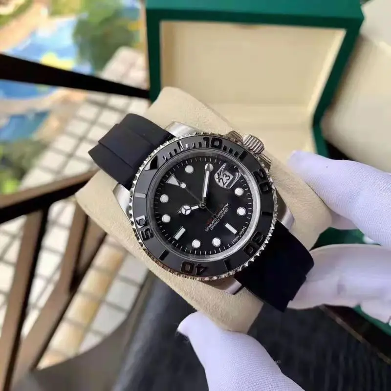 ساعة غوص Laojia بحزام سيليكون أصلي للرجال ساعة سيليكون مضيئة مقاومة للماء وغير ميكانيكية