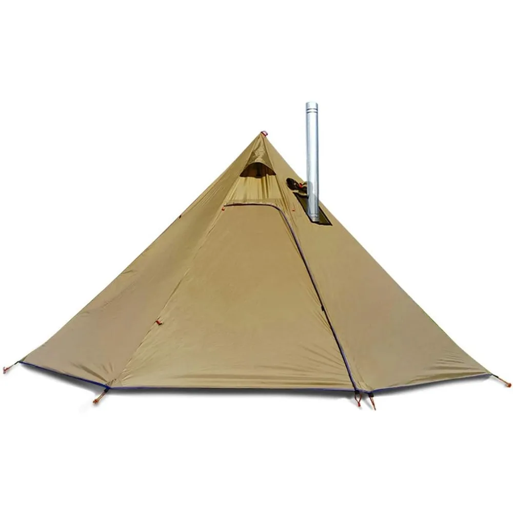 4 Persons Lightweight Tipi Hot Tents with Stove Jack Teepee Tent for Hunting Family Team Backpacking Camping Hiking Freight free