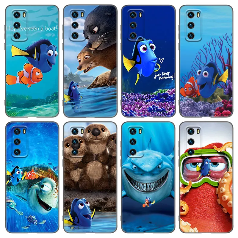 Finding Nemo Dory Black Phone Case For Huawei Pura 70 Ultra P20 P30 P40 Lite P60 Art P50 Pro P50E P Smart 2018 2019 2020 2021