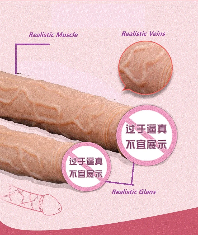 Double Ended Silicone Dildo Realistic Dong Cock Toy for Female G-Spot Massager Vagina Toy Fake Penis Dildo for Lesbians Anal