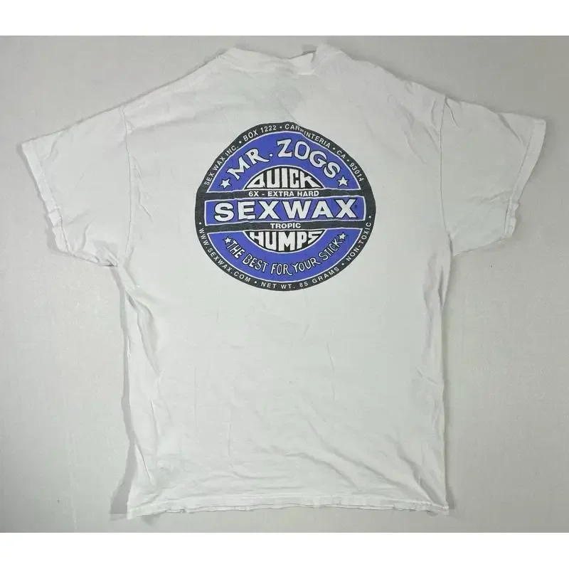 Mr Zog’s Sex Wax T-Shirt Surf Graphic Blue Logo Skater Surfer Skateboard Sz M