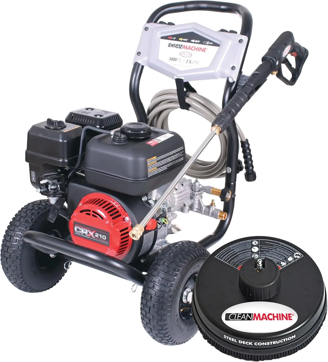 Cleaning CM61248-S Clean Machine 3400 PSI Gas Pressure Washer 2.5 GPM CRX Engine Includes 15-Inch Surface Cleaner Spray