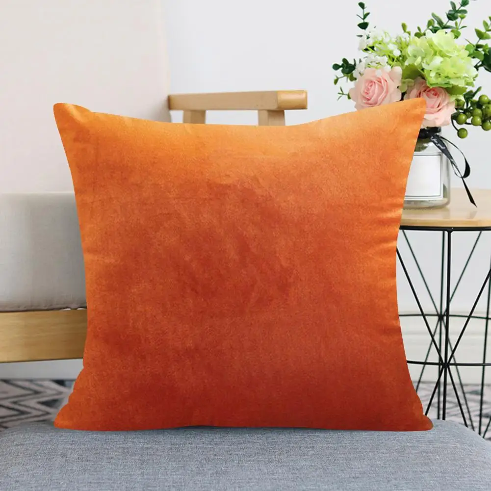 Solid Color Pillow Cover Warm Room Decor Cover Luxurious Velvet Halloween Pillowcase for Home Office Decor Elegant for Bedroom