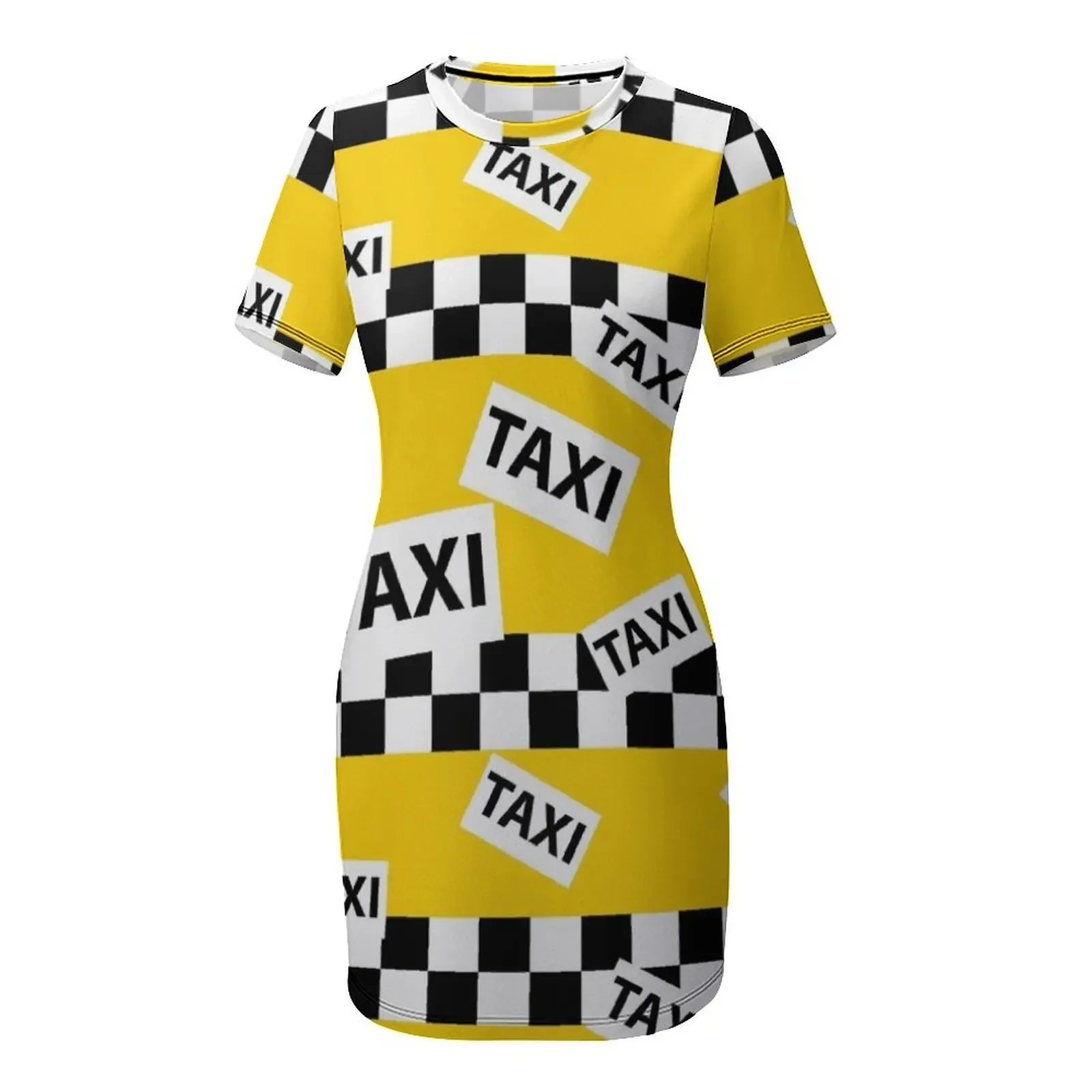 Abito a maniche corte con motivo New York Yellow Taxi Cab, gonna da donna, abito da ballo