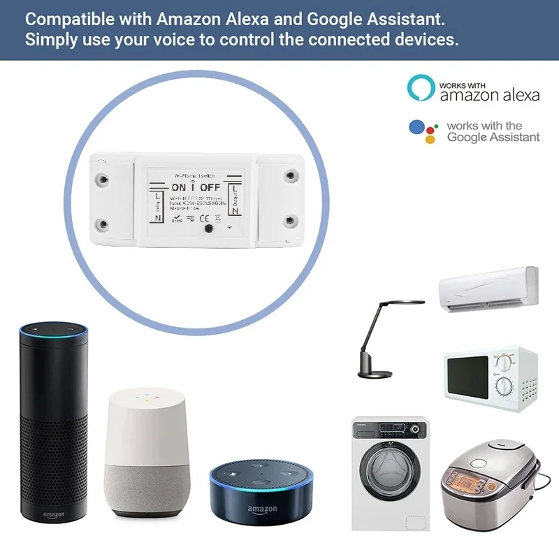 Smart Home WIFI Relay Switch Timing Remote Control Automation Module,Work with tuya smart life app,Compatible Alexa SmartlifeAPP