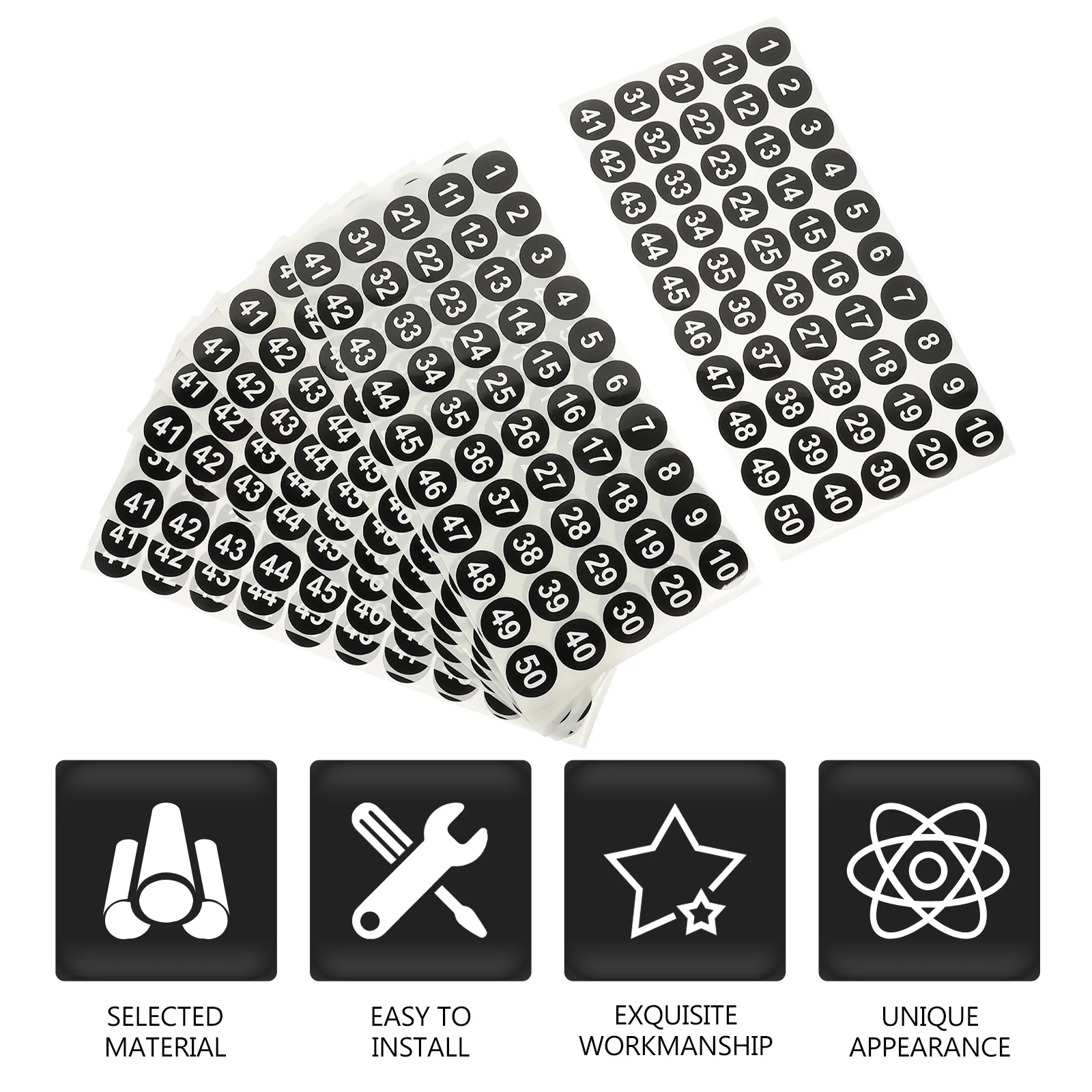 

10 Sheets Numbered Sticker for Office Home School Use Adhesive Number Labels Stickers Organizing Storage Cabinet Jar Keys