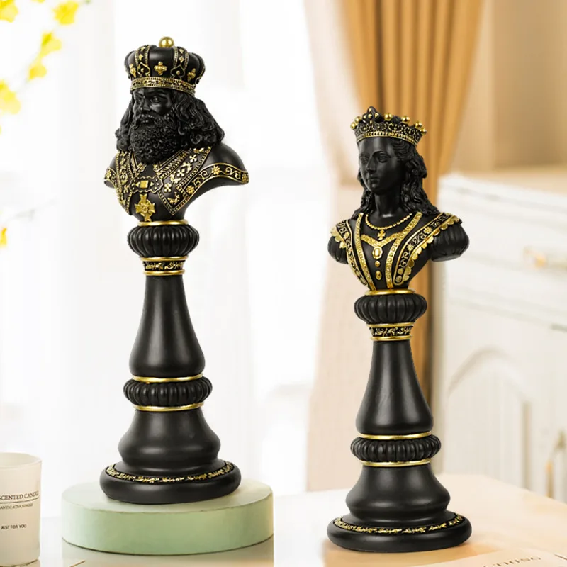 30cm International Chess Figurines King Knight Chess Statue Ornaments Resin Chess Pieces Board Chessmen Modern Home Decor