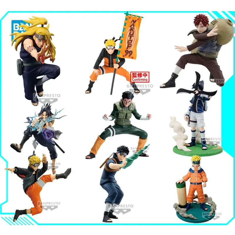 Bandai Original Banpresto Anime Naruto Uchiha Sasuke Uzumaki Naruto Gaara Deidara Rock Lee Uchiha Shisui Action Model Toys