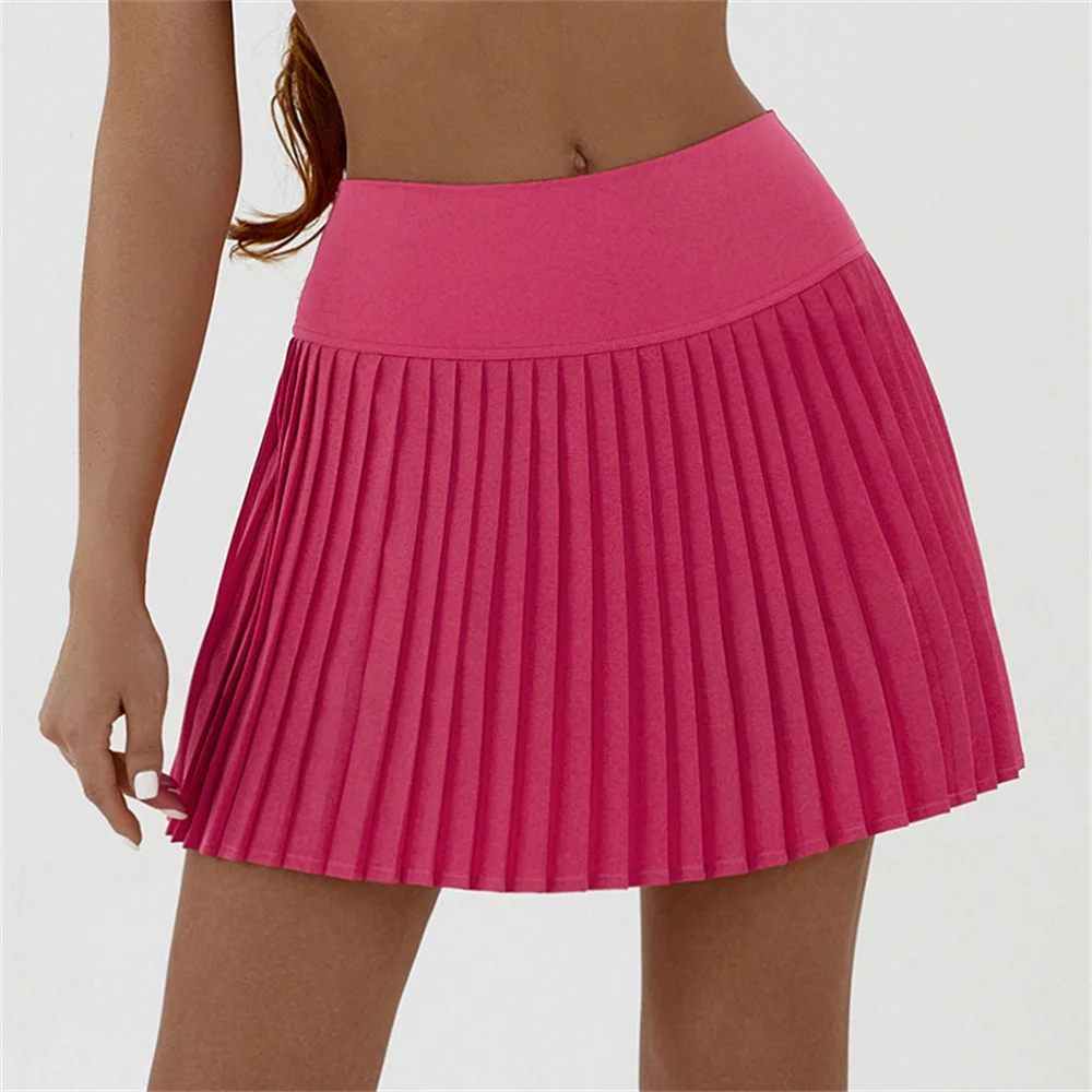 XS-XL Anti Shorts Tennis Pleated Skirt Yoga Sports Women Mini Pant Skirt High Waist Golf Badminton Skort Under The Skirt Pocket