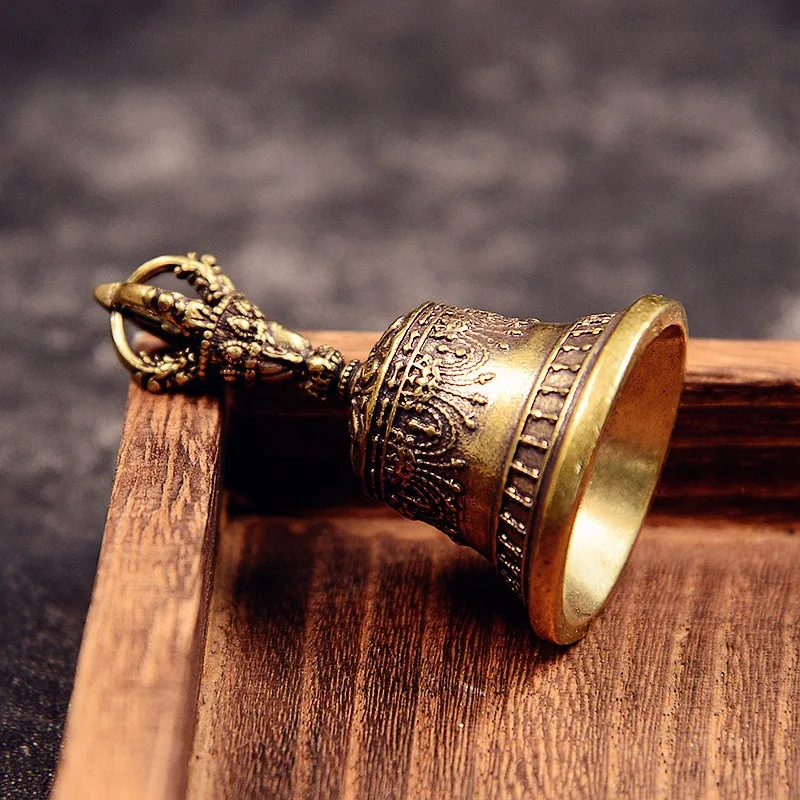 Brass Handicraft Die-casting Drop Bell Key Car Button Wind Bell Tibetan Bronze Bell Creative Gift Home Decoration Accessories