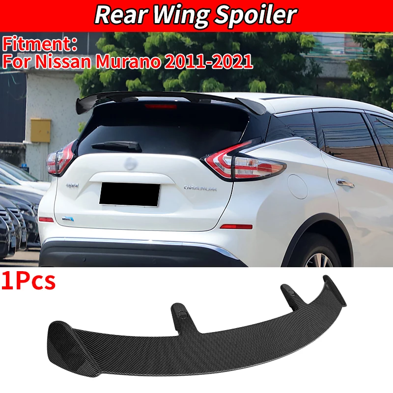 For Nissan Murano 2011-2021 Carbon Fiber Glossy Black Rear Trunk Lid Car Spoiler Wings Tuning Exterior Decoration Accessories