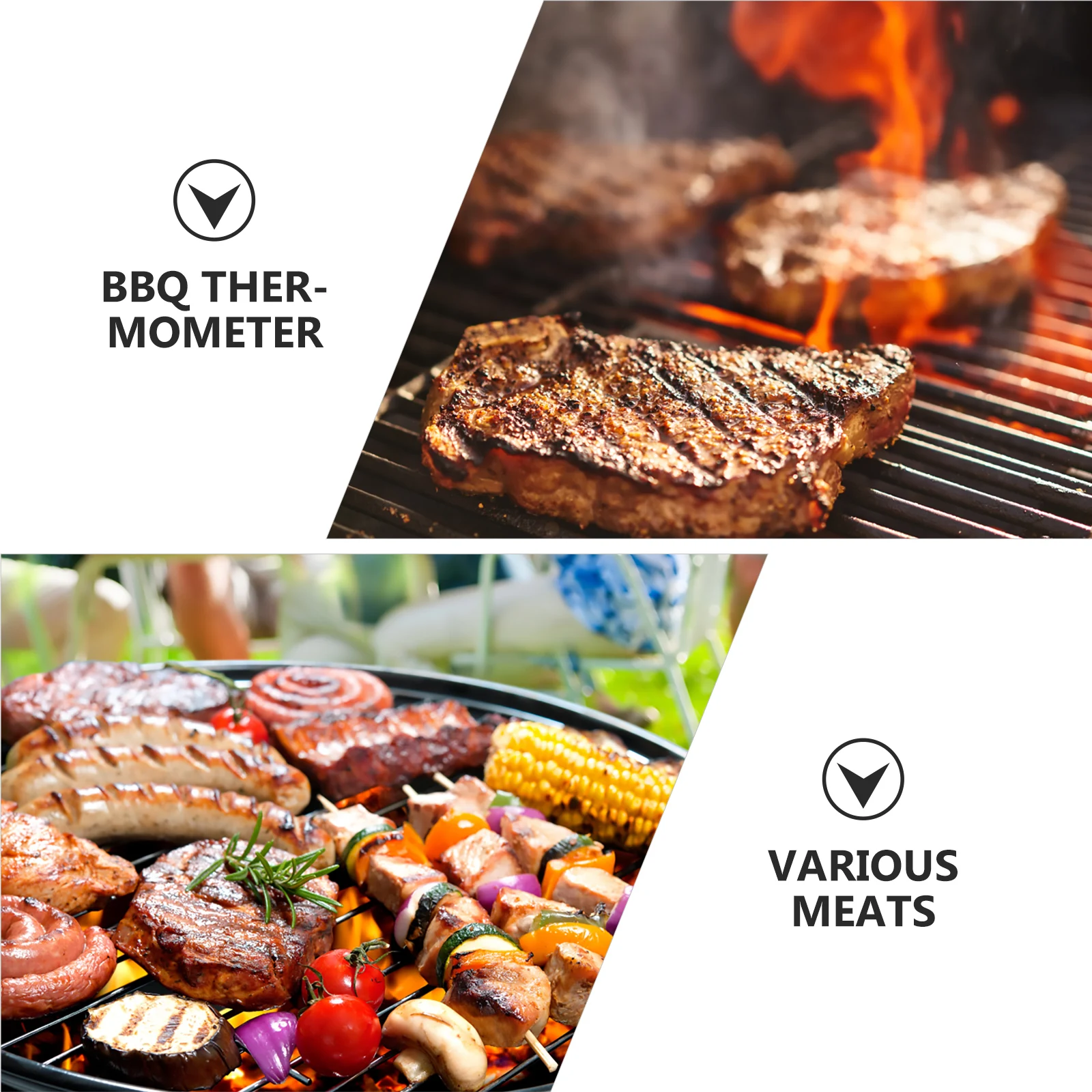 

1pc Bbq Metal Kitchen Food Oven Thermometer High Temperature Resistant Explosion Proof Cooking Thermometer For Grilling