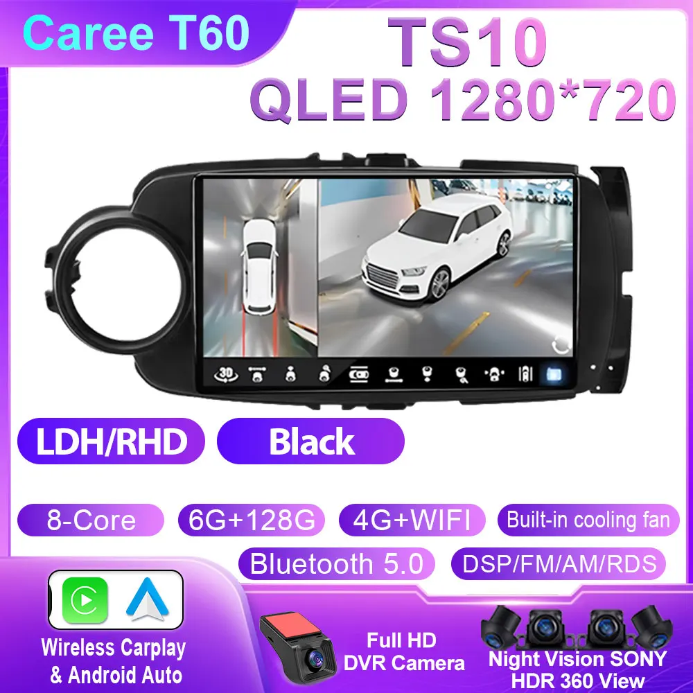 Android 15 Carplay Autoradio Voor Toyota Yaris 2012 2013 2014 2015 2016 2017 LHD RHD Navigatie GPS Multimedia speler Stereo WIFI